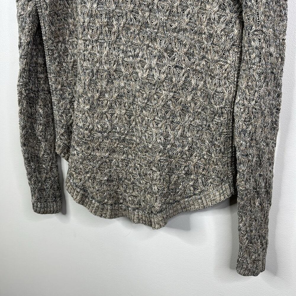 Jeanne Pierre Women’s Medium Textured Heathered Knit Pullover Sweater Gray Tan - Picture 5 of 6